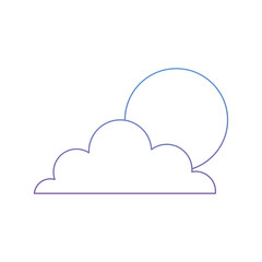 weather summer season sun clouds day vector illustration degrade color design