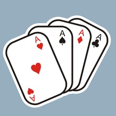 Playing cards. Four card symbols. Vector icon.
