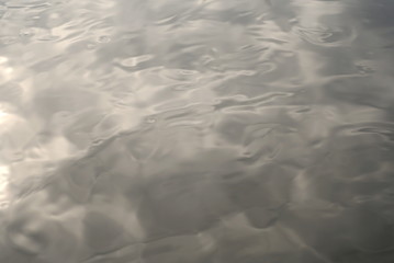 sky reflected in a wavy water surface 