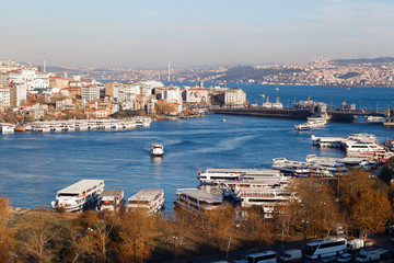 Fototapeta na wymiar Cityscape of Historical Center Istanbul Golden Horn