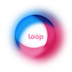 Loop circle business icon, created with glass transparent color shapes