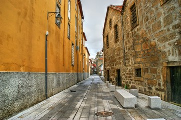Port Wine Cellars streets in Vila Nova de Gaia, Portugal