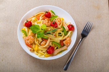 Tagliatelle with Shrimps and Parsley
