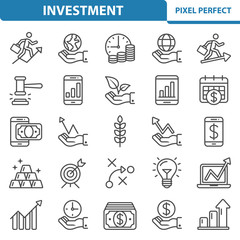 Investment Icons. Professional, pixel perfect icons depicting various investment and business concepts. EPS 8 format.