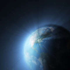 World map space view