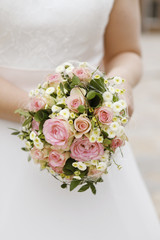 Bridal bouquet of pink roses