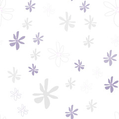 Fototapeta na wymiar Simple pastel floral pattern for cute childish textile
