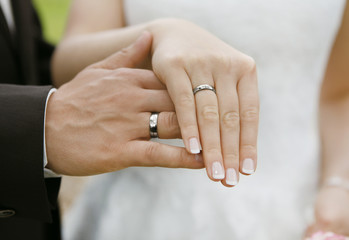 Wedding rings on the hand