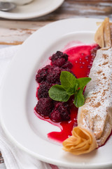 Assortment poppy seed strudel apple and cinnamon strudel cherry strudel cheese raisin