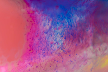 Fototapeta premium Acrylic colors and ink in water. Abstract frame background. Isolated on white.