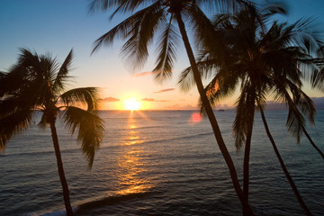 Fototapeta na wymiar Sunset in Waikiki