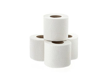 toilet paper on white background isolated