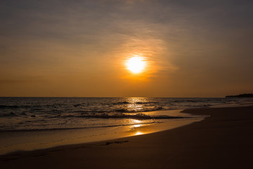 Fototapeta na wymiar Landscape of sunset on the beach
