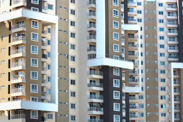 Close up shot of tall apartment building