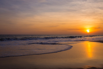 Landscape of sunset on the beach