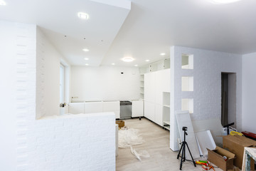 Interior of apartment during on the renovation and construction
