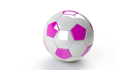 Fototapeta premium football soccer ball isolated on white the football is pink blue orange white black blue