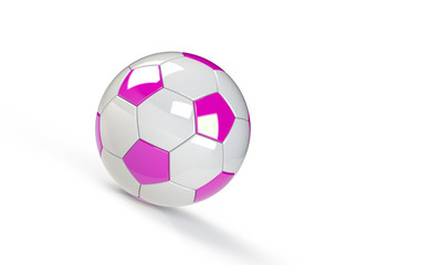 Naklejka premium football soccer ball isolated on white the football is pink blue orange white black blue