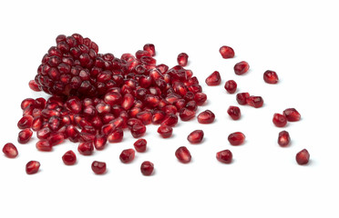 Juicy grain grenade on white background macro.