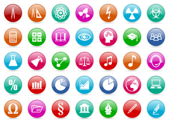 Set of colorful education and science vector icons