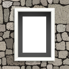 Template banner on brick wall background. Can be used for cards, invitations, print and etc.