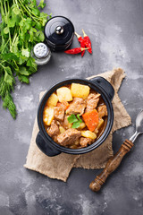 Beef stew with potato and carrot