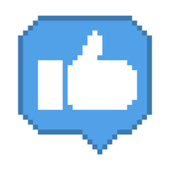 Obraz premium 8 bit thumb up icon