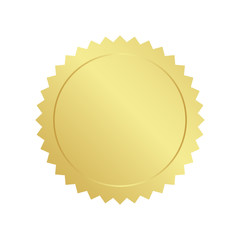 Realistic gold seal vector.