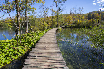 Fototapeta na wymiar Plitvice lakes national park in Croatia landscape