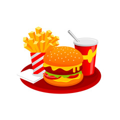 Fast food hamburger illustration