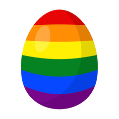 Fototapeta na wymiar Flat vector Easter egg with rainbow colors. Isolated pieces.