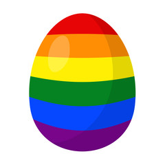 Flat vector Easter egg with rainbow colors. Isolated pieces.