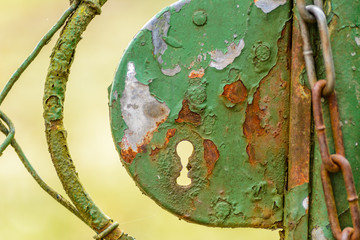 closeup of metal lock