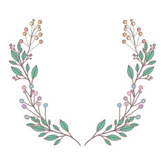 white background with decorative branches forming half crown vector illustration