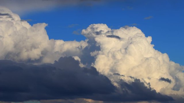 Timelapse of cumulus clouds evolving
