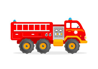 Toy fire truck firefighter engine illustration