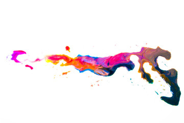 Abstract acrylic hand painted background on white