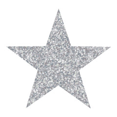 Vector luxury silver star. Element for advertising poster for restaurant, boutique and cafe, jewelry, fashion and party.