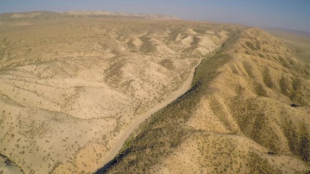Aerial over the San Andreas fault in California.
