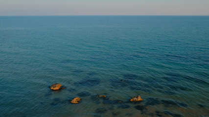 crystal clear turquoise water of the Black Sea in Crimea background screensaver	