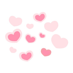 Group of cute heart design icon. love concept. valentine day. vector illustration