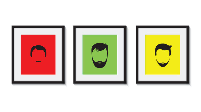 colourful set of bearded men in frames