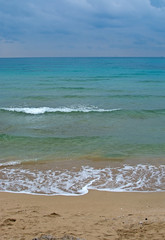 Green water sand and horizon