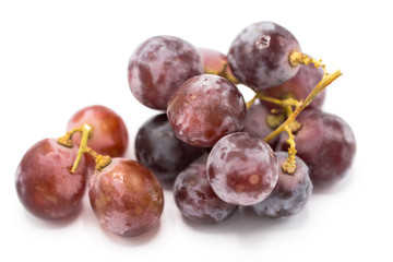 red grape raw isolated on white background, front view from the top, technical cost-up.
