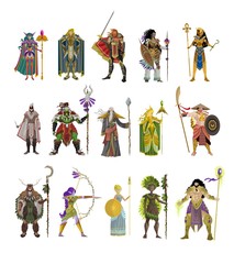 rpg videogame characters collection - obrazy, fototapety, plakaty