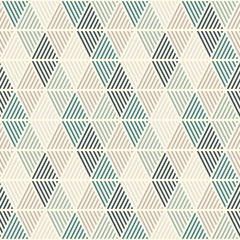 Seamless pattern with hatched diamonds. Argyle wallpaper. Rhombuses and lozenges motif. Repeated geometric figures