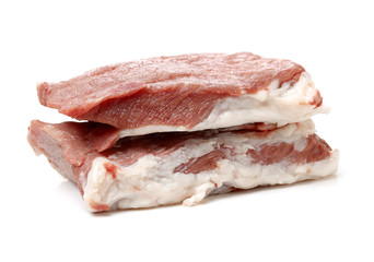 raw beef on white background