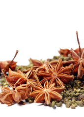 star anise on white background