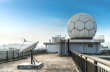 The weather station is on the roof
