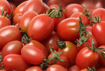 Small cherry tomato on white background 